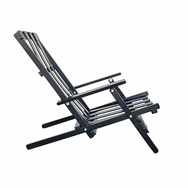 Sedia a sdraio di Dino Gavina in legno laccato nero, anni '70