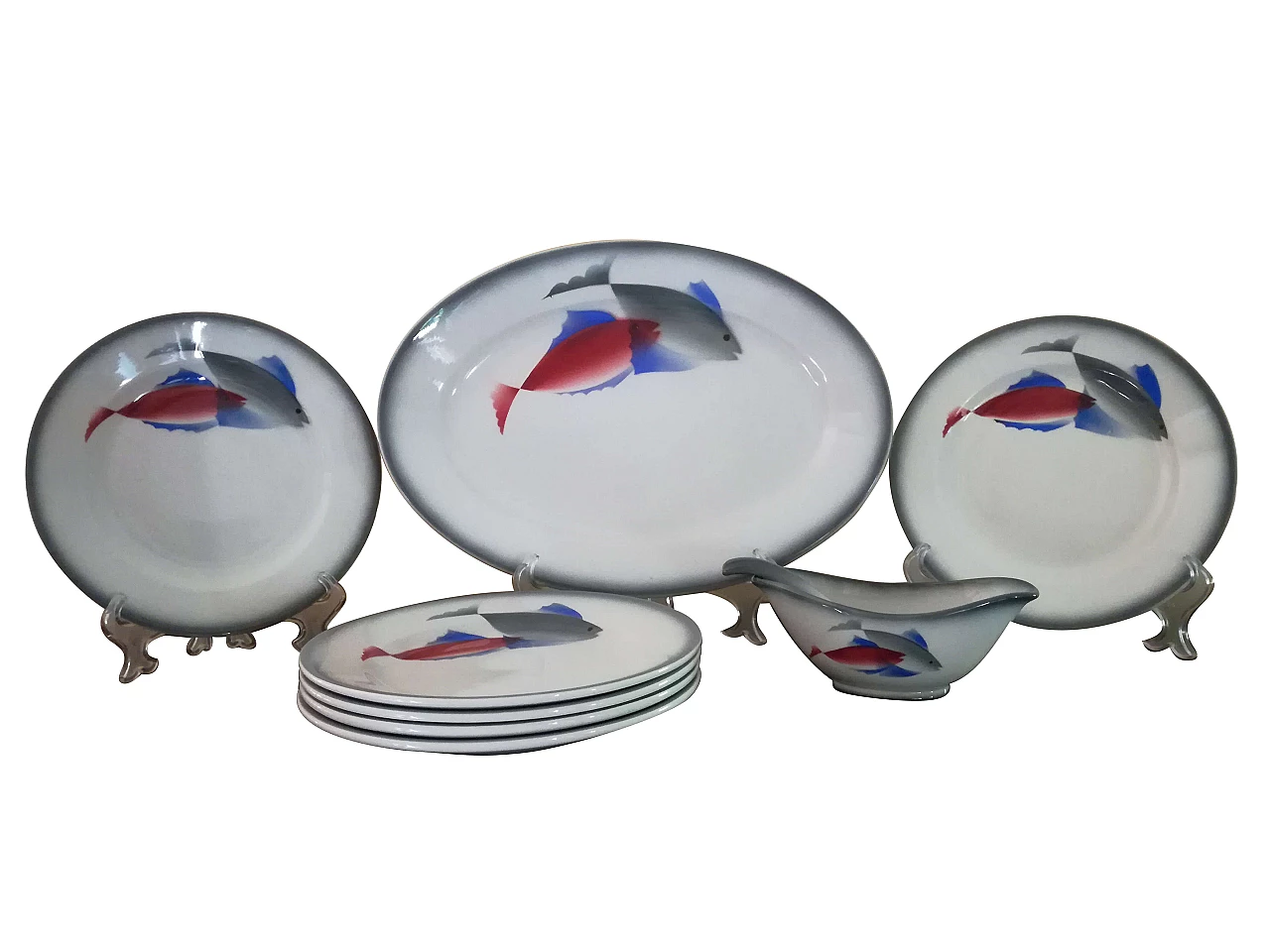 Servizio piatti in ceramica di Angelo Simonetto per Galvani, anni '30 1270870