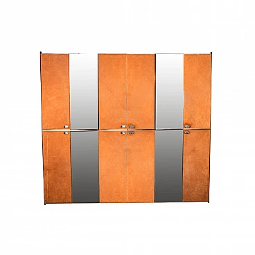 Closet in wood and alcantara, 70s