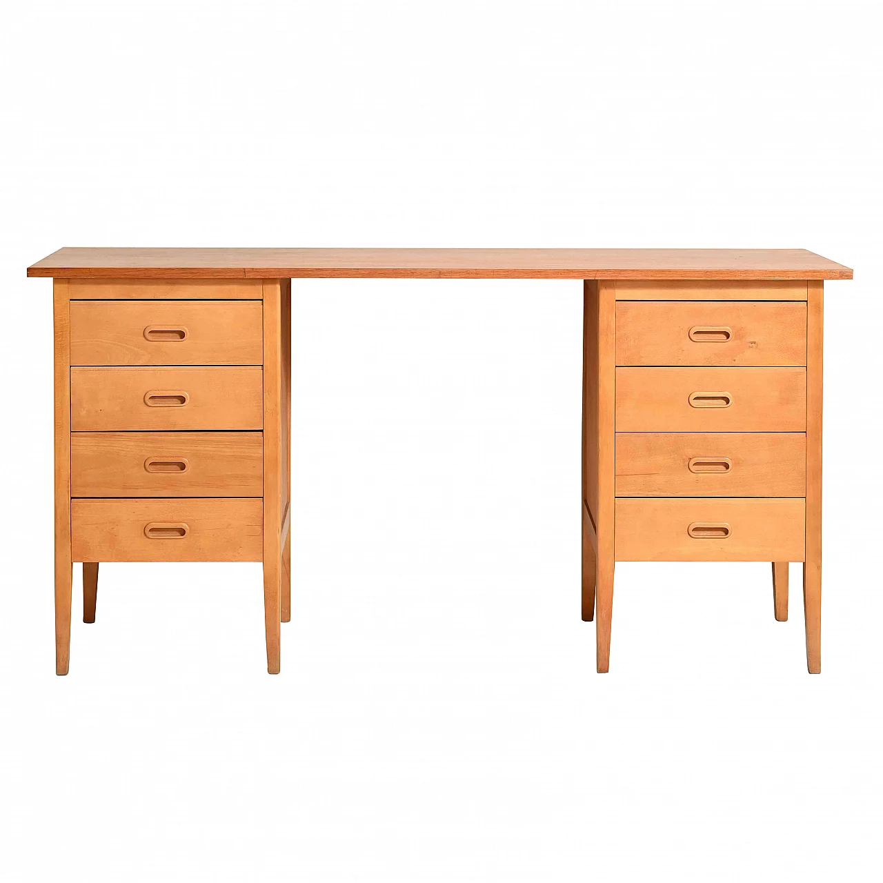 Scrivania in teak con doppia cassettiera, anni '60 1271179