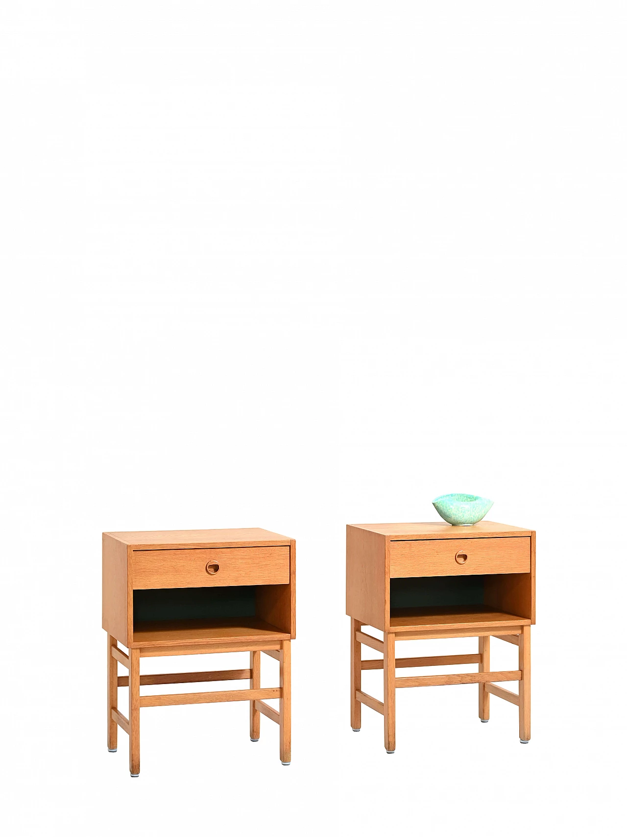 Pair of Scandinavian teak nightstands with drawers, 60s 1271255