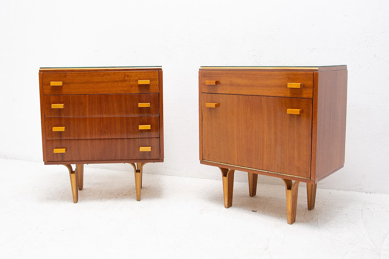Pair of mahogany nightstands by Frantisek Mezulanik, 1970s 1271353
