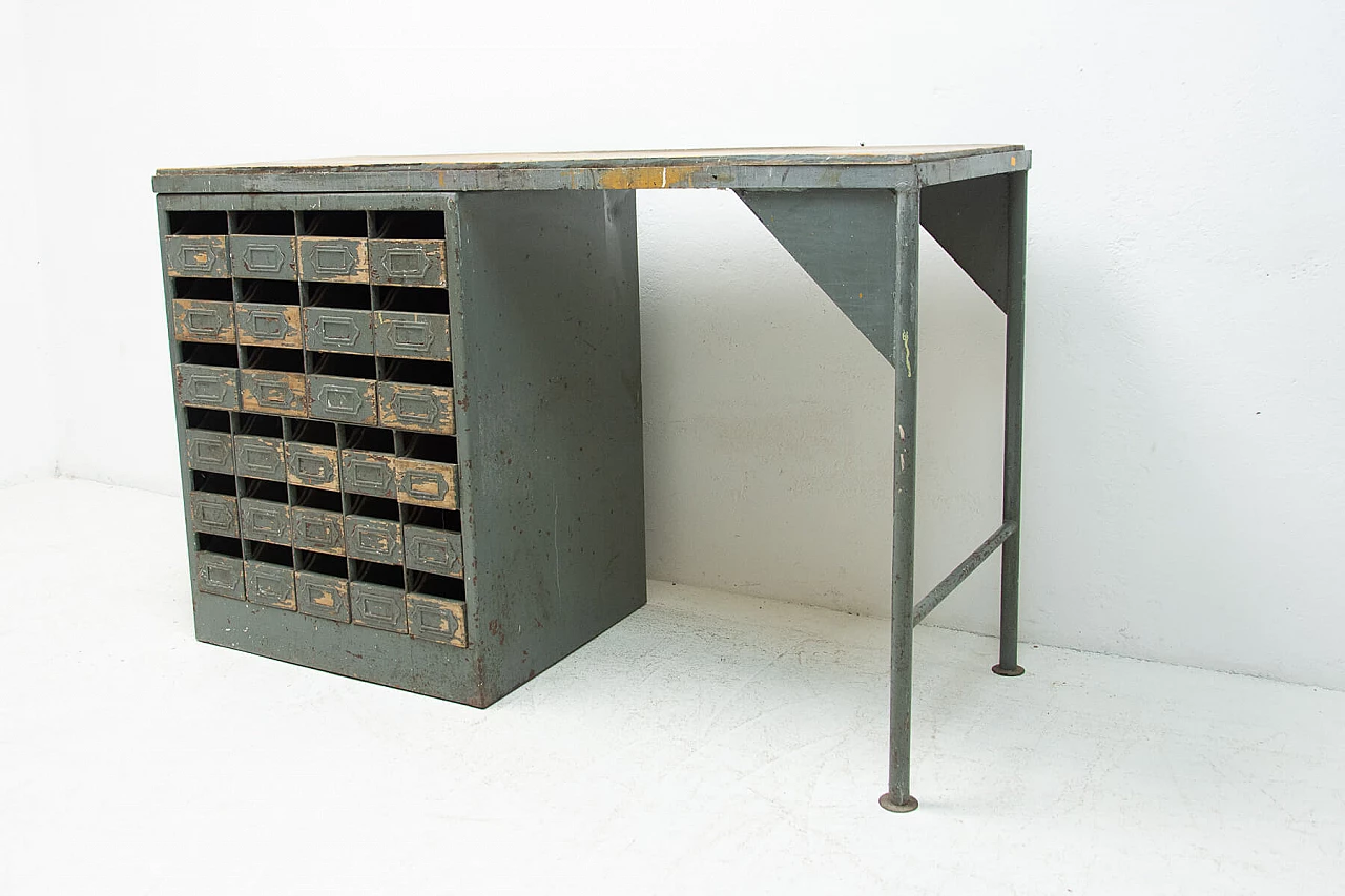 Czechoslovakian industrial iron desk, 50s 1271416