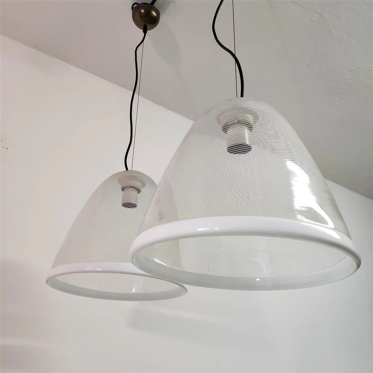 Pair of chandeliers in Murano glass attributed Venini, 60s 1271460