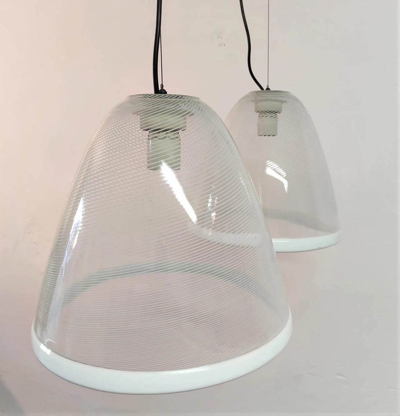 Pair of chandeliers in Murano glass attributed Venini, 60s 1271461