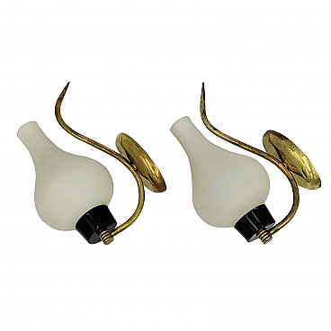 Pair of wall lamps attributed to Arredoluce, 1950s