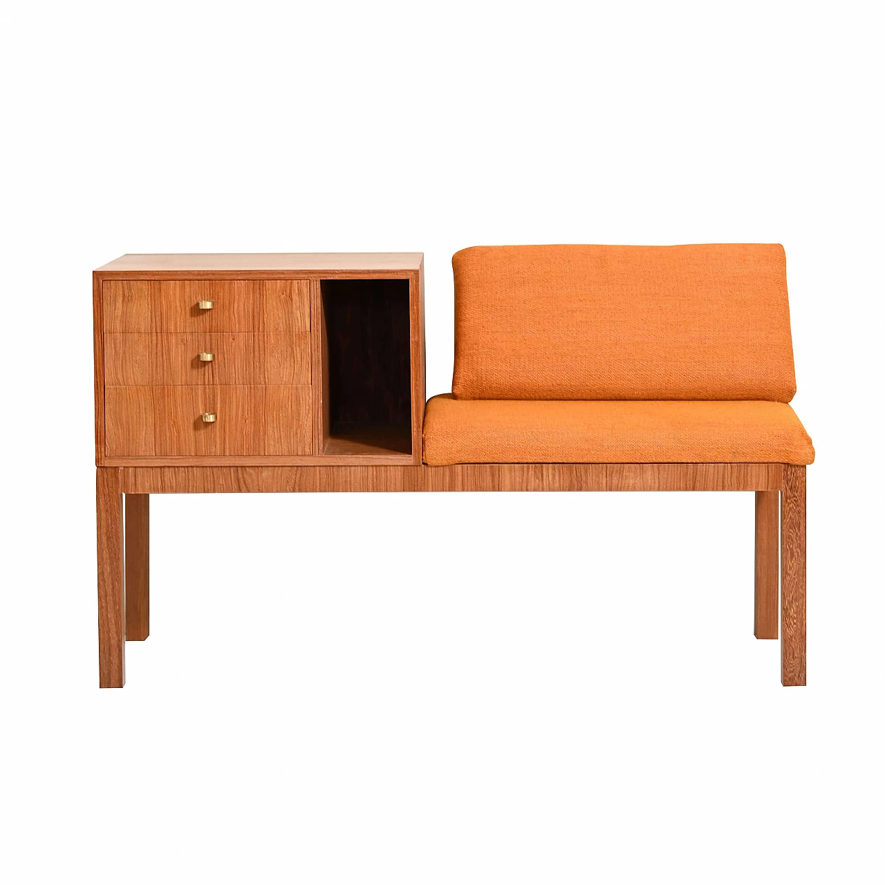 Gossip chair telephone bench, with orange upholstery, 1960s 1271504