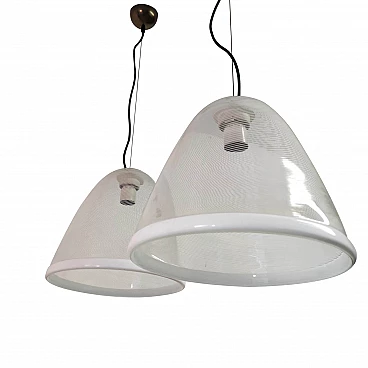 Pair of chandeliers in Murano glass attributed Venini, 60s