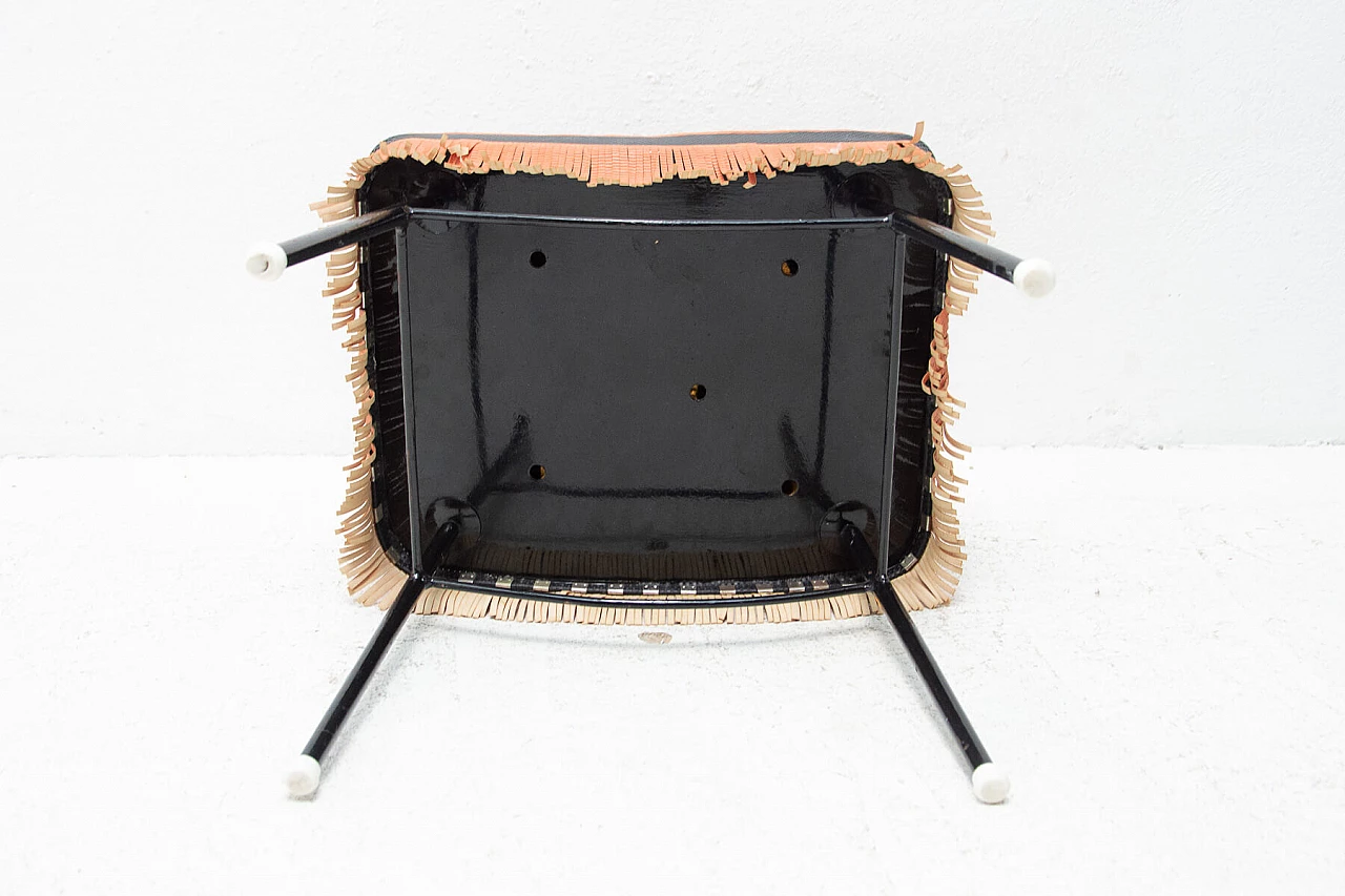 Stool in leather and iron, 60s 1271703