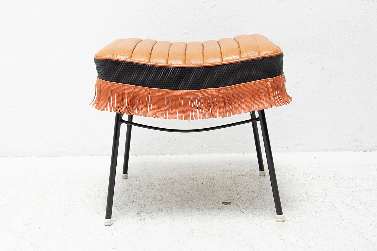 Stool in leather and iron, 60s 1271704