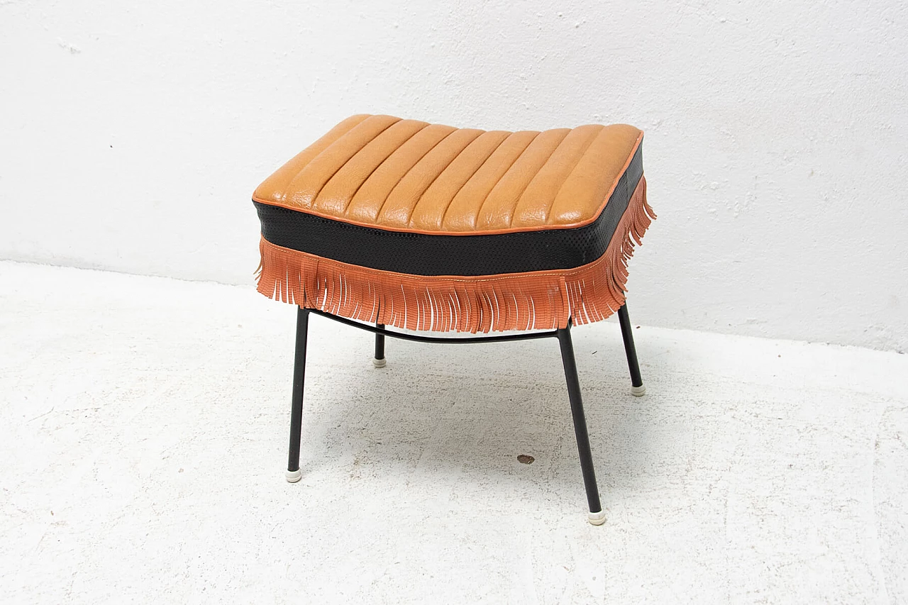 Stool in leather and iron, 60s 1271705