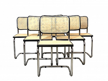6 Cesca Chairs by Marcel Breuer, 70s