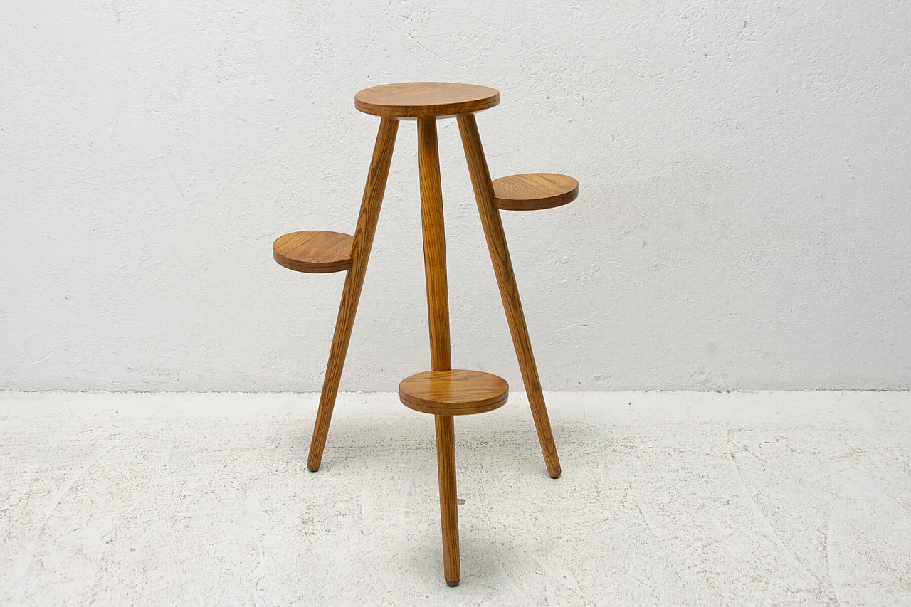 Tavolino o porta piante in legno di faggio di Krásná Jizba, anni '50 1271860