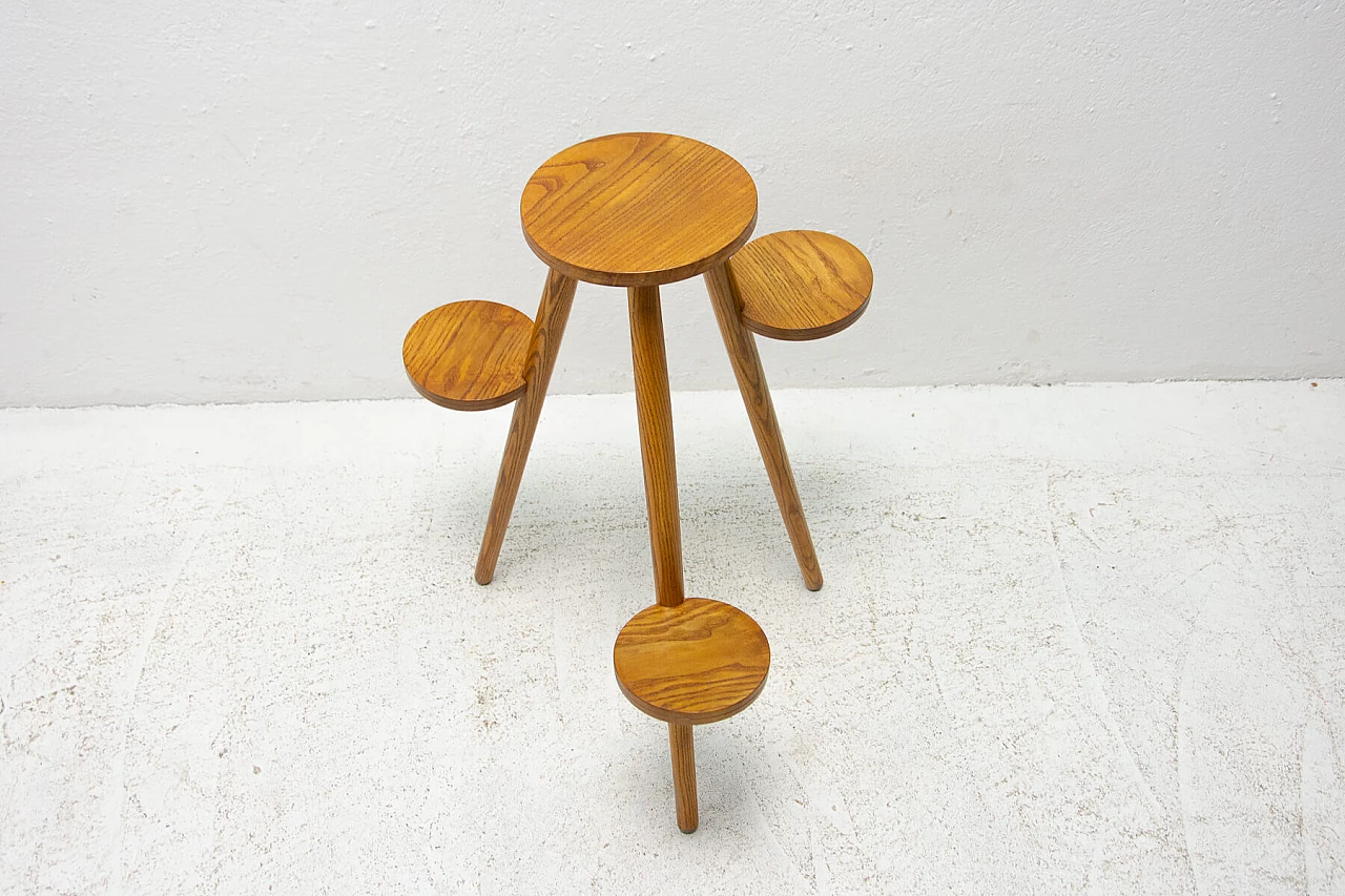 Tavolino o porta piante in legno di faggio di Krásná Jizba, anni '50 1271861