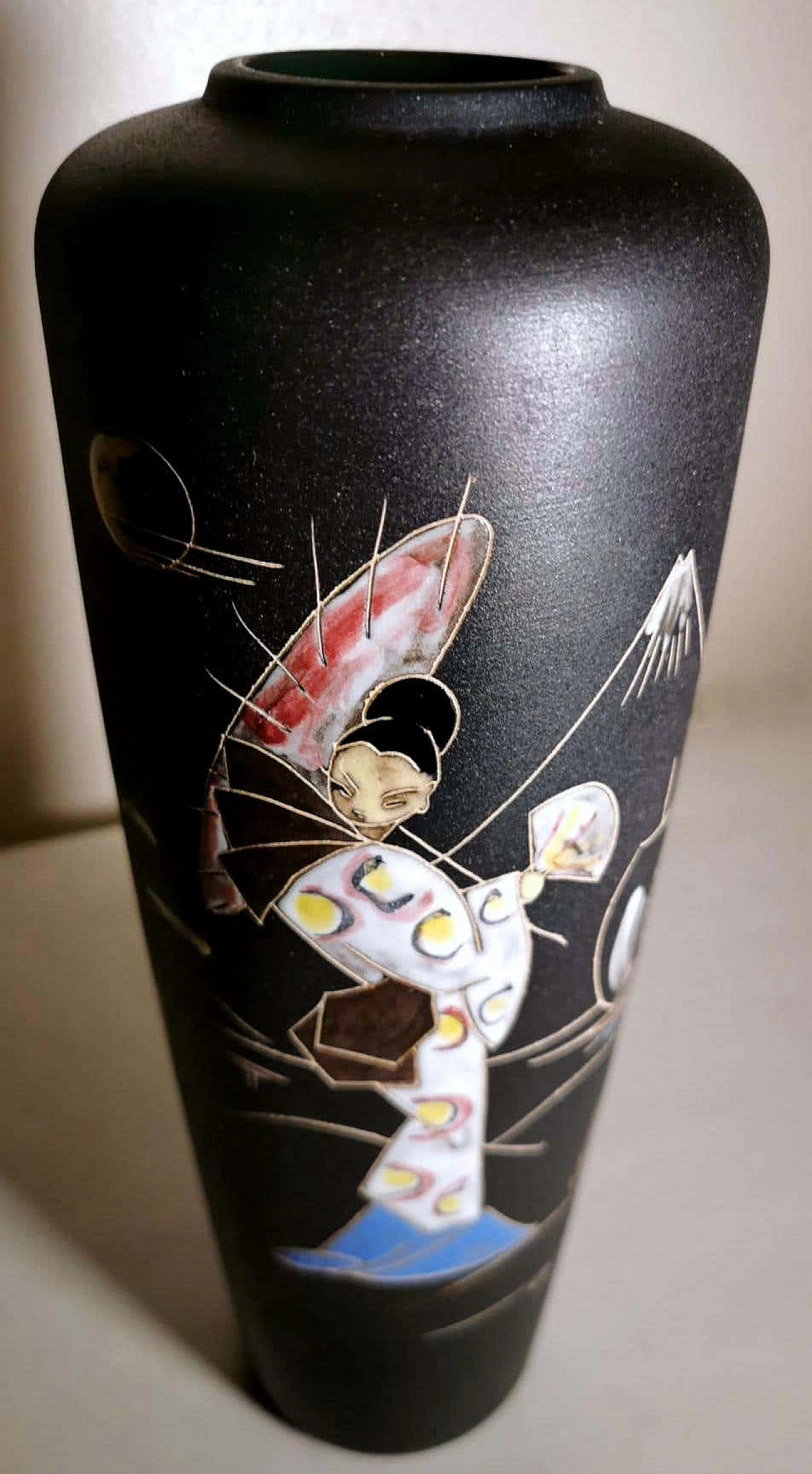 Vase with Japanese decoration in ceramic by Ruscha Keramik, 60s 1271937