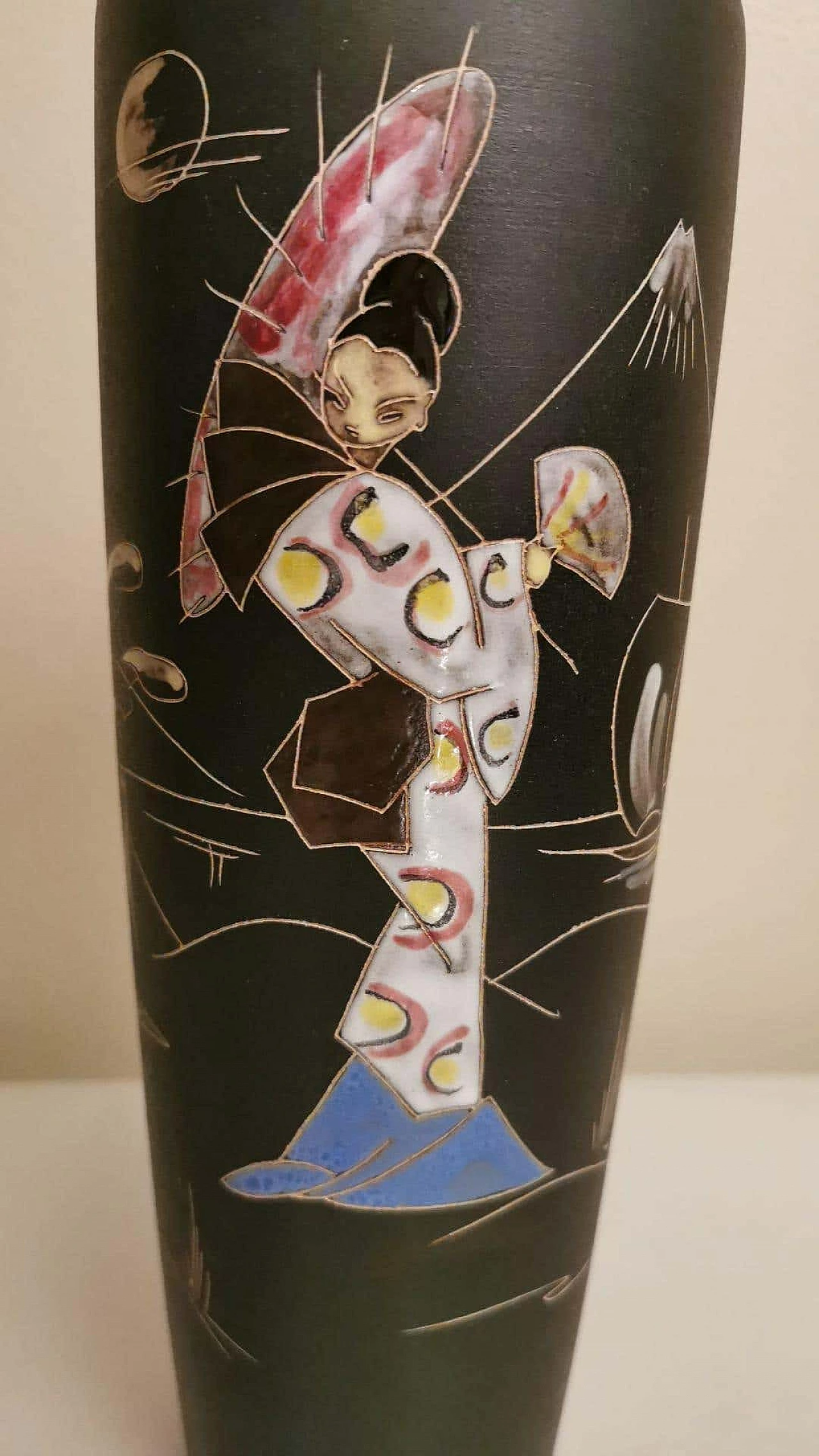 Vase with Japanese decoration in ceramic by Ruscha Keramik, 60s 1271940