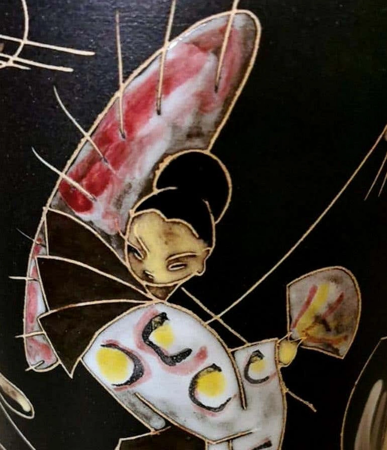 Vase with Japanese decoration in ceramic by Ruscha Keramik, 60s 1271942