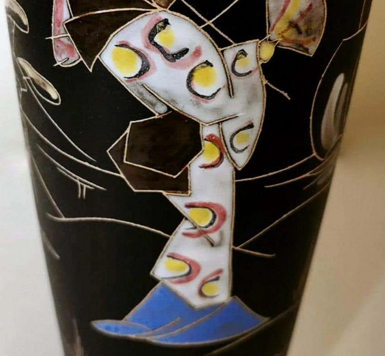 Vase with Japanese decoration in ceramic by Ruscha Keramik, 60s 1271943