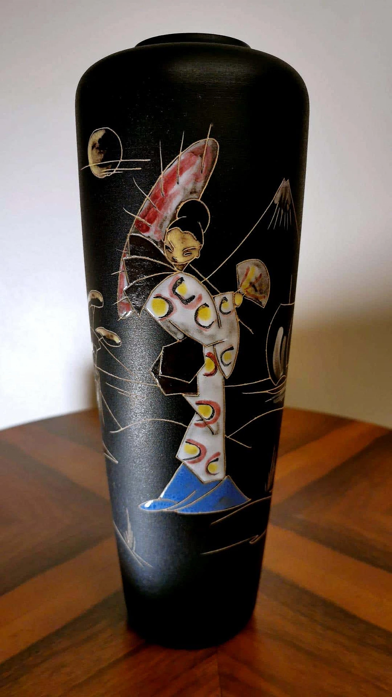 Vase with Japanese decoration in ceramic by Ruscha Keramik, 60s 1271945