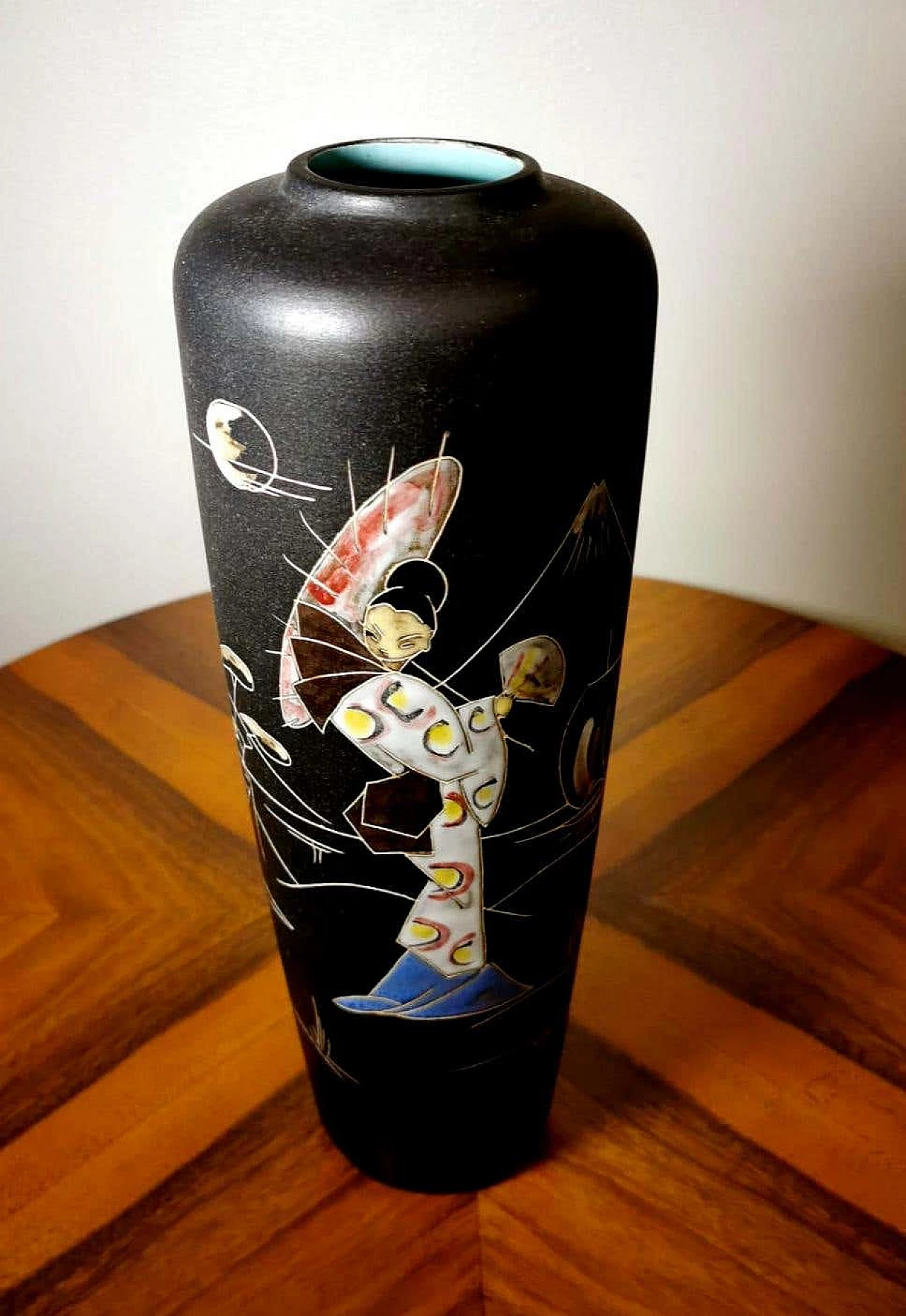 Vase with Japanese decoration in ceramic by Ruscha Keramik, 60s 1271946