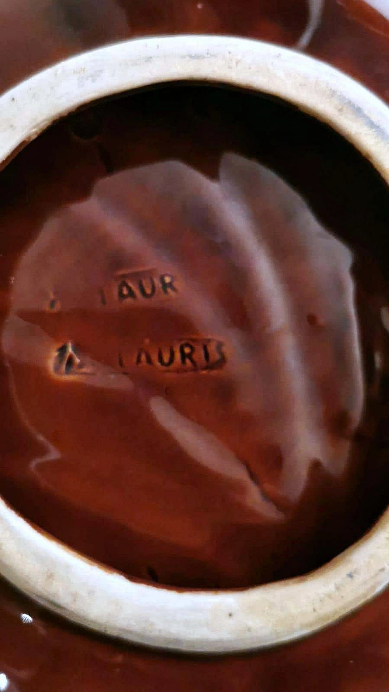 Centrotavola a forma di foglia in ceramica colorata di Vallauris, anni '40 1271996