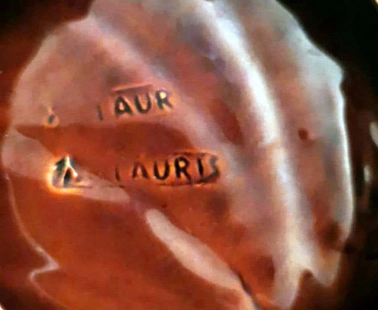 Centrotavola a forma di foglia in ceramica colorata di Vallauris, anni '40 1271997