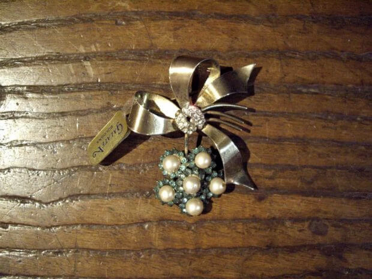 Bijoux brooch in sterling silver and crystals, 50s 1272184