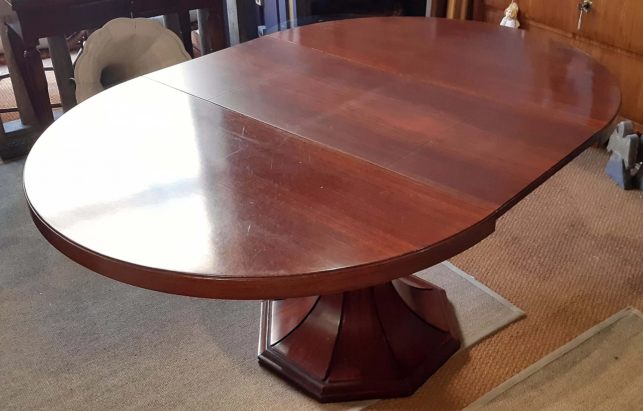 Extendable round table in Art Deco style in rosewood, 30s 1272219