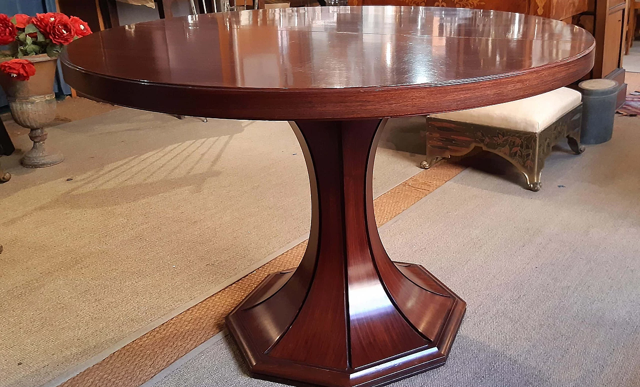 Extendable round table in Art Deco style in rosewood, 30s 1272221