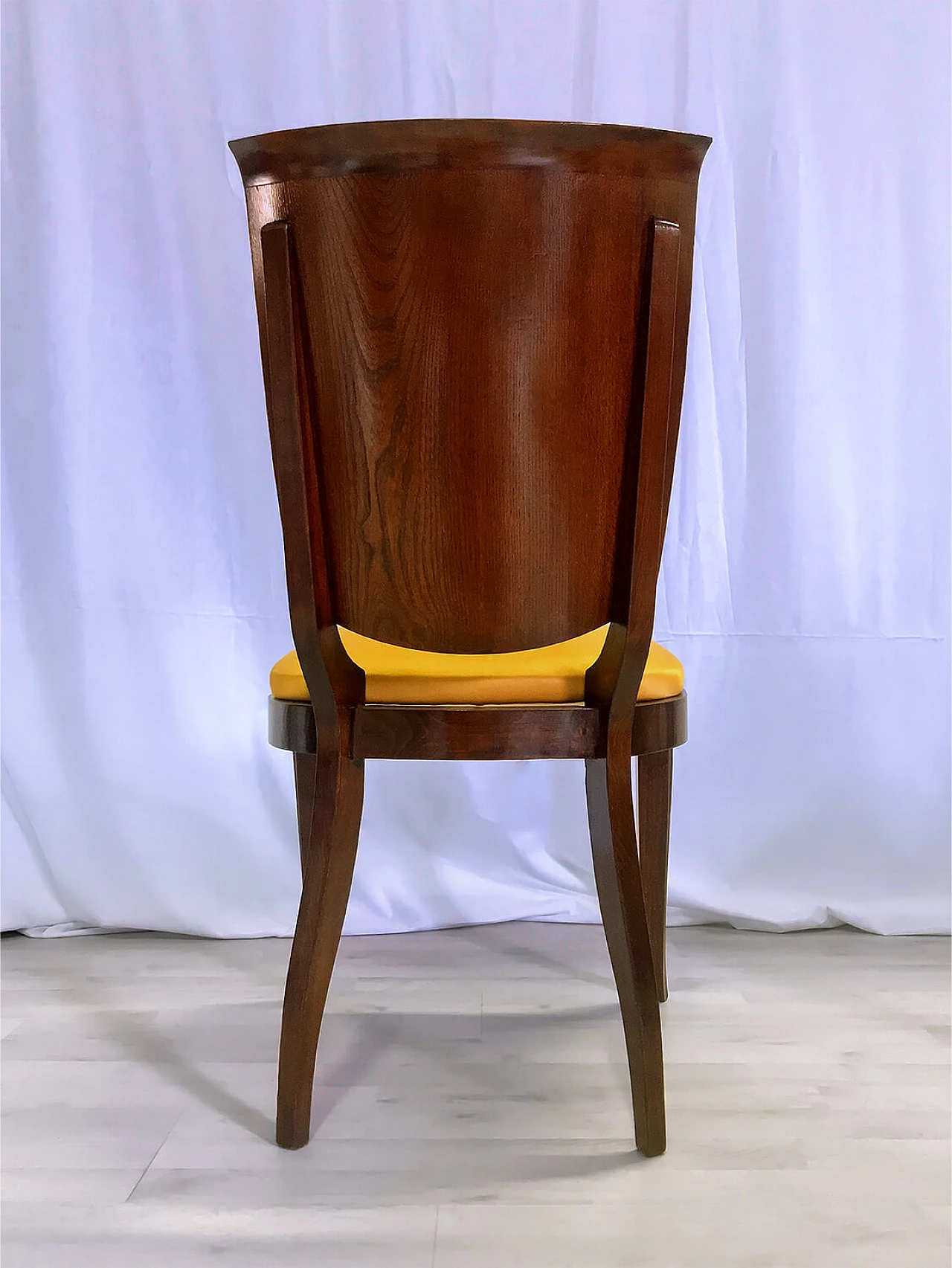 6 Sedie in legno e tessuto di Vittorio Dassi, anni '50 1272628