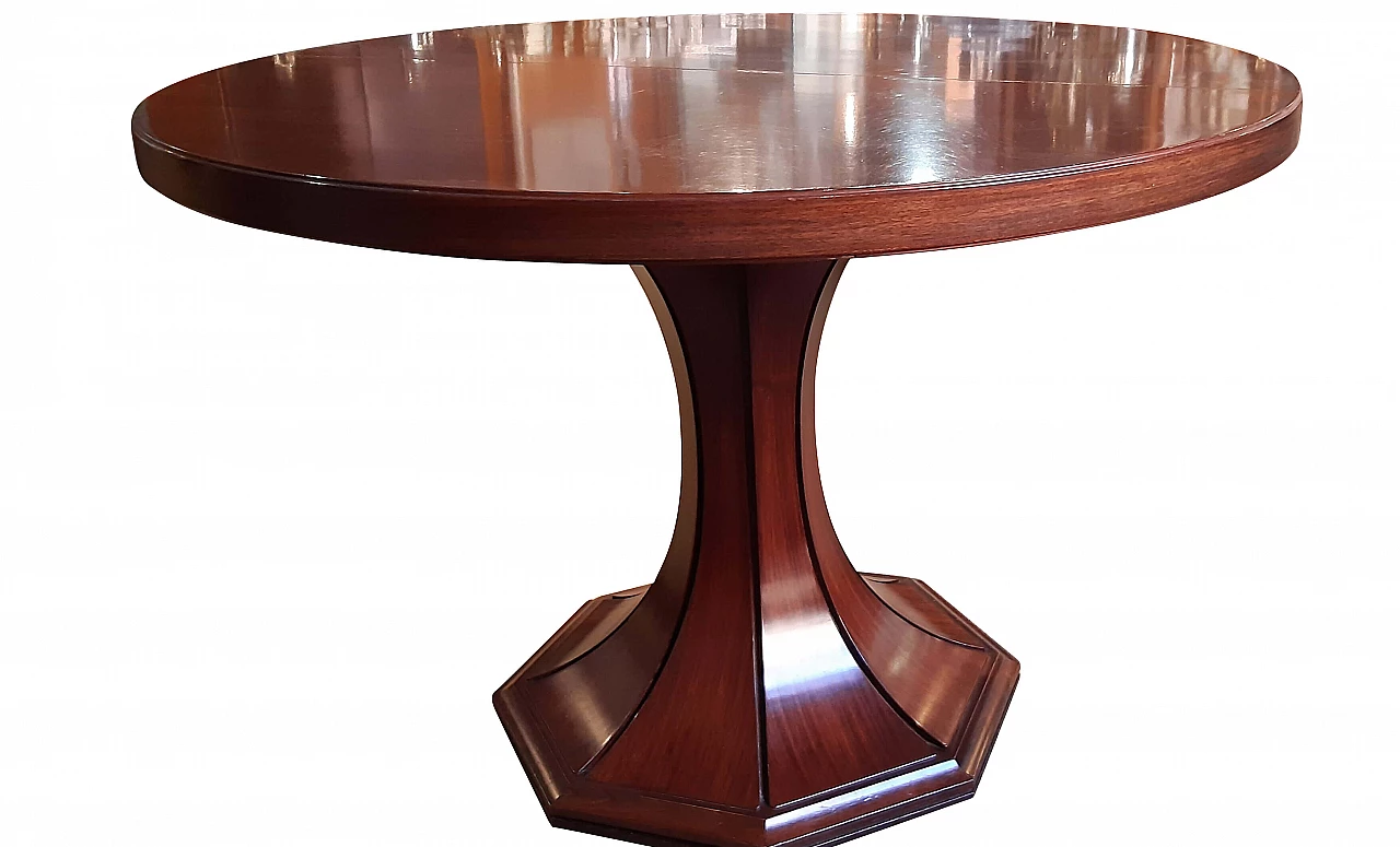 Extendable round table in Art Deco style in rosewood, 30s 1272759