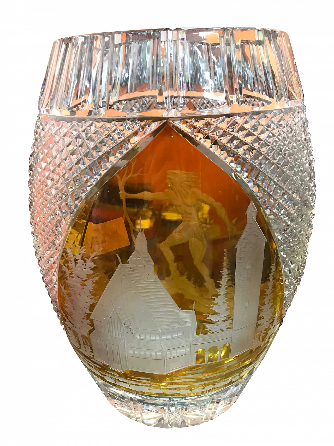 Vase in crystal with decoration, 40s 1272765