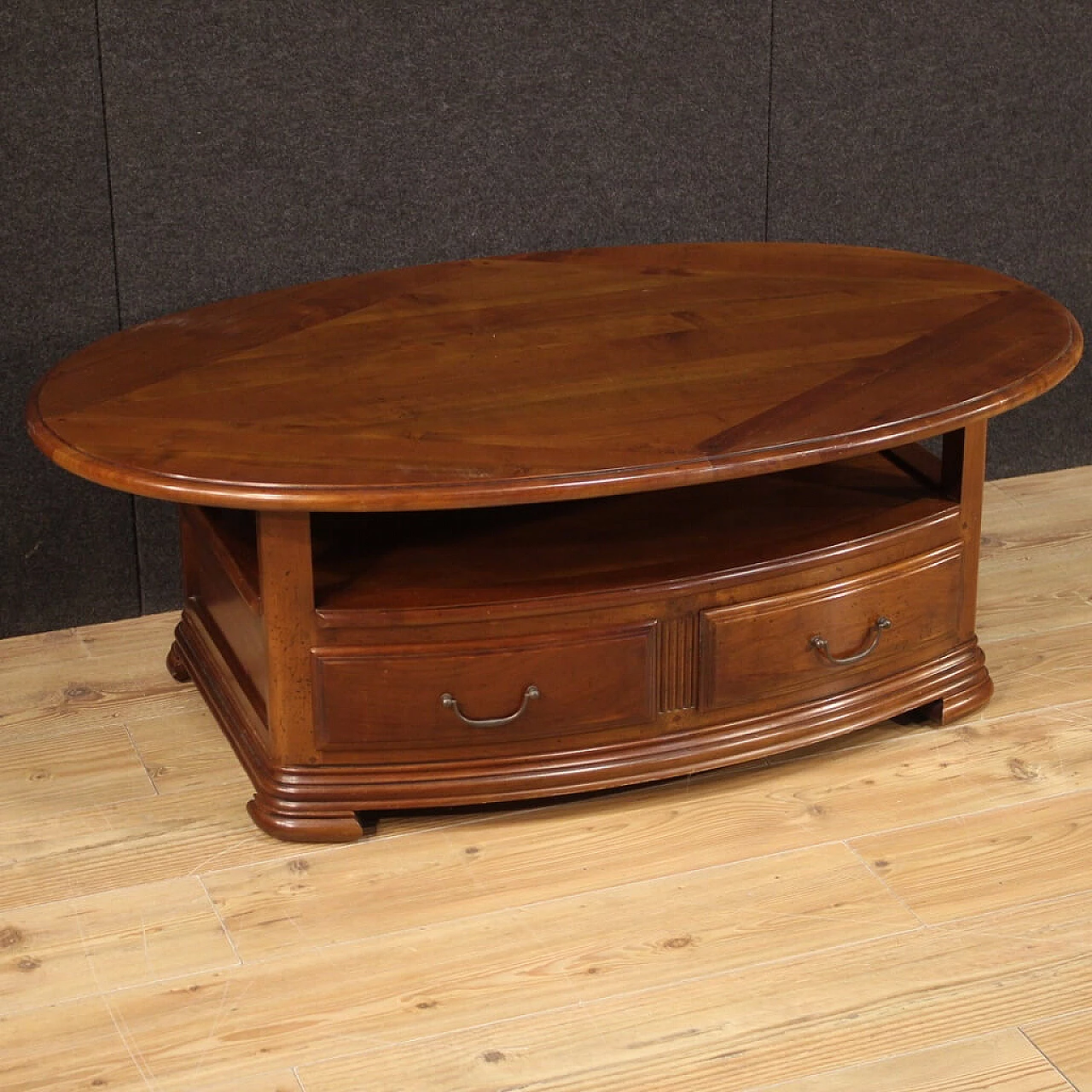 Coffee table in cherry wood and fruit wood, 80s 1273436