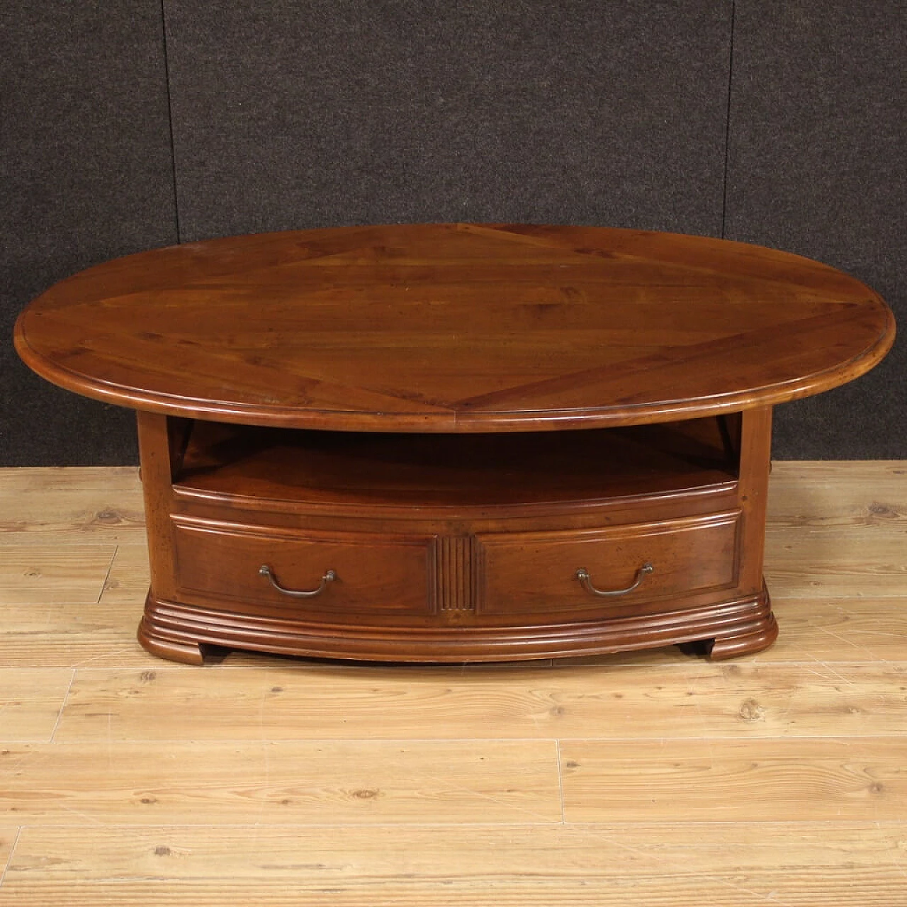 Coffee table in cherry wood and fruit wood, 80s 1273437