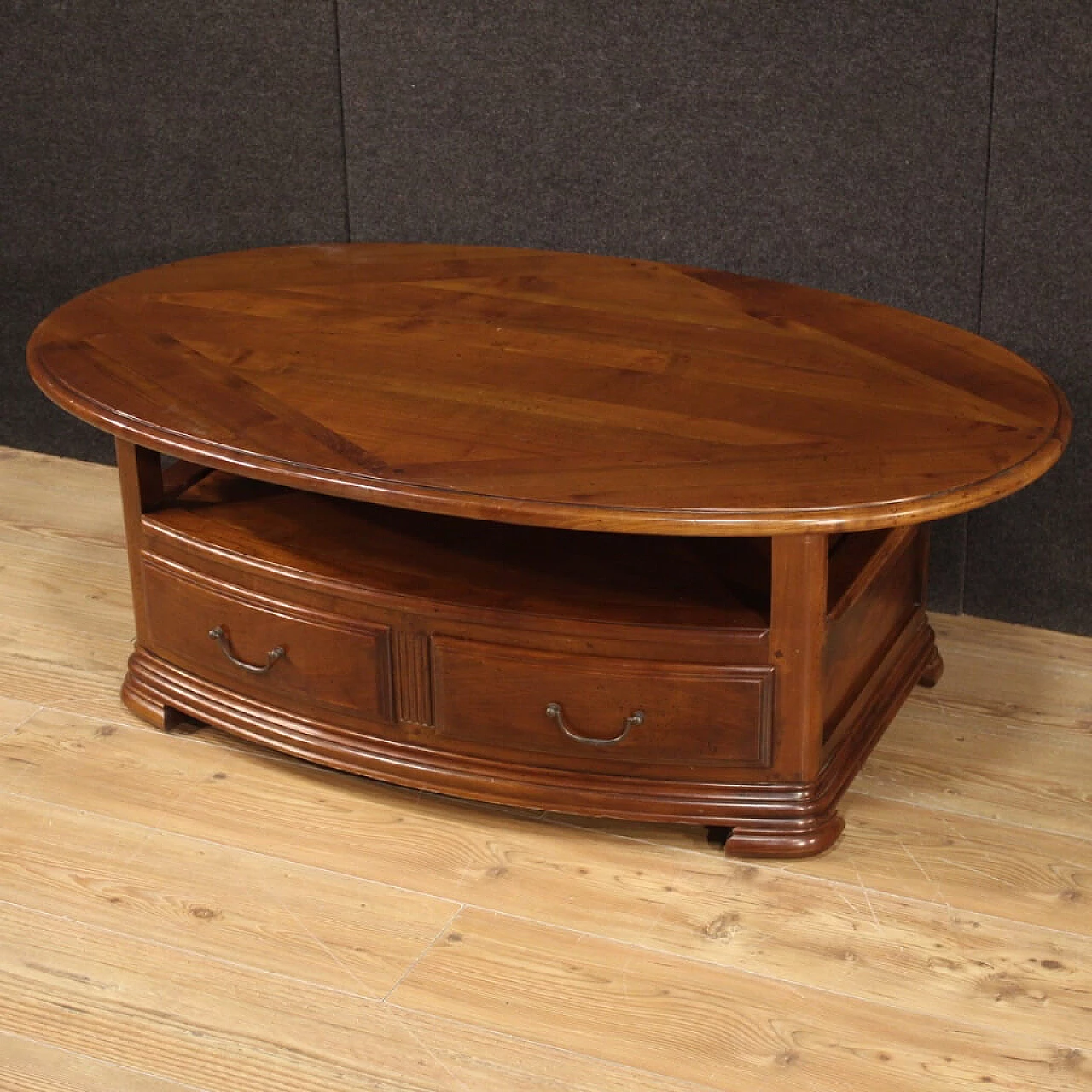 Coffee table in cherry wood and fruit wood, 80s 1273438