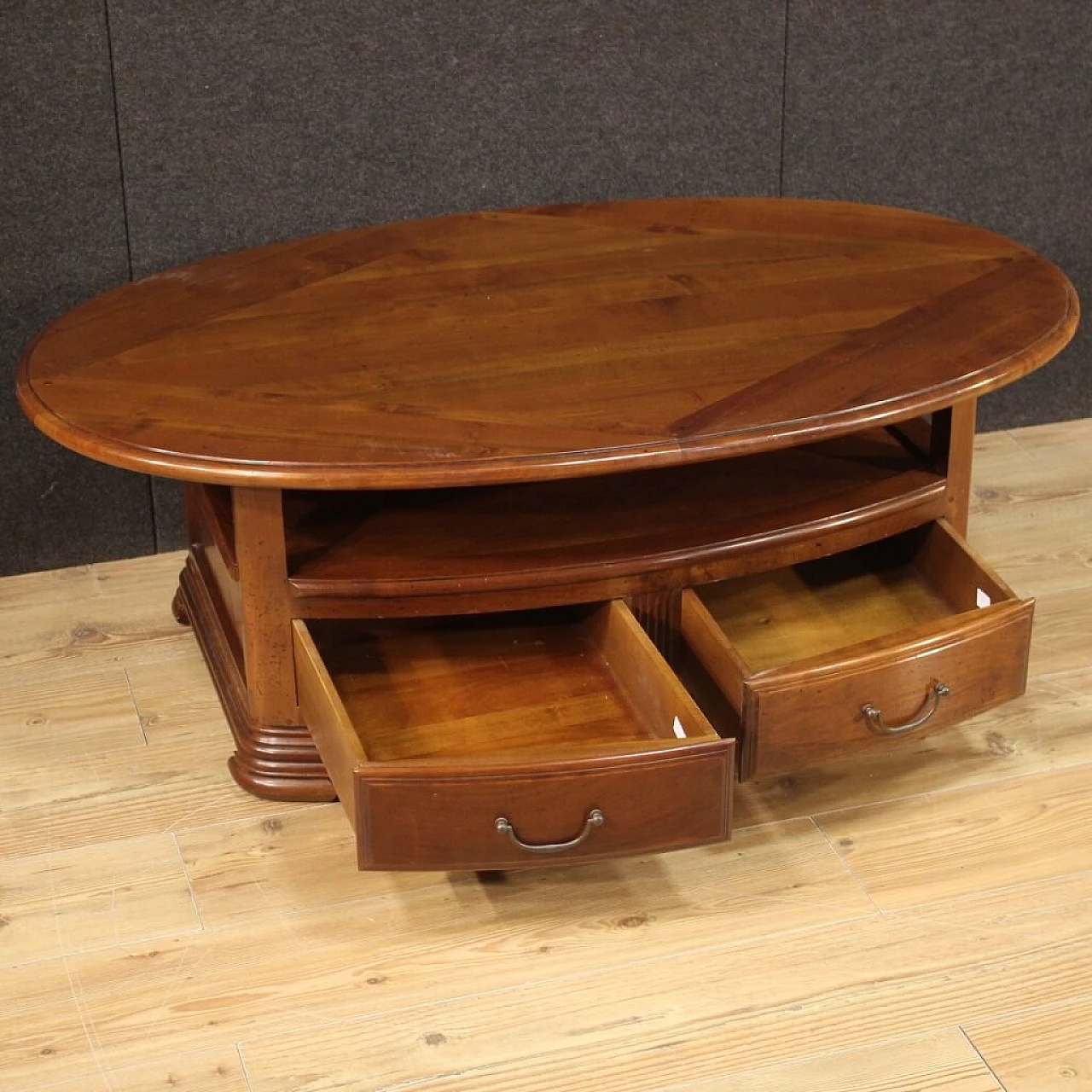 Coffee table in cherry wood and fruit wood, 80s 1273439