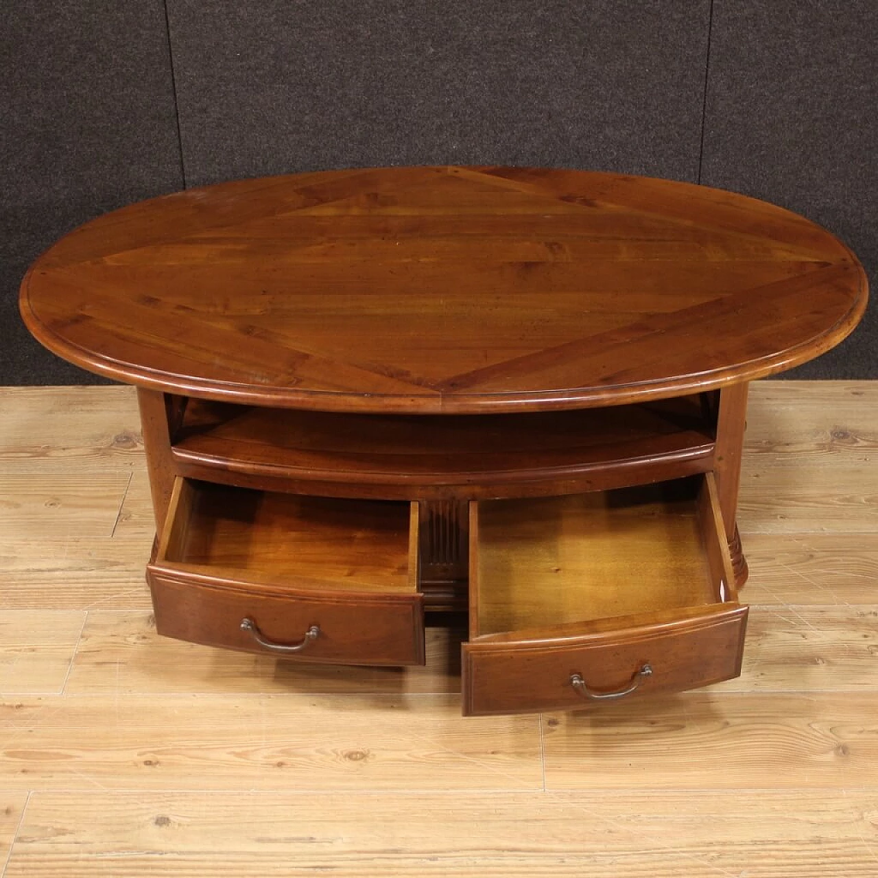 Coffee table in cherry wood and fruit wood, 80s 1273440