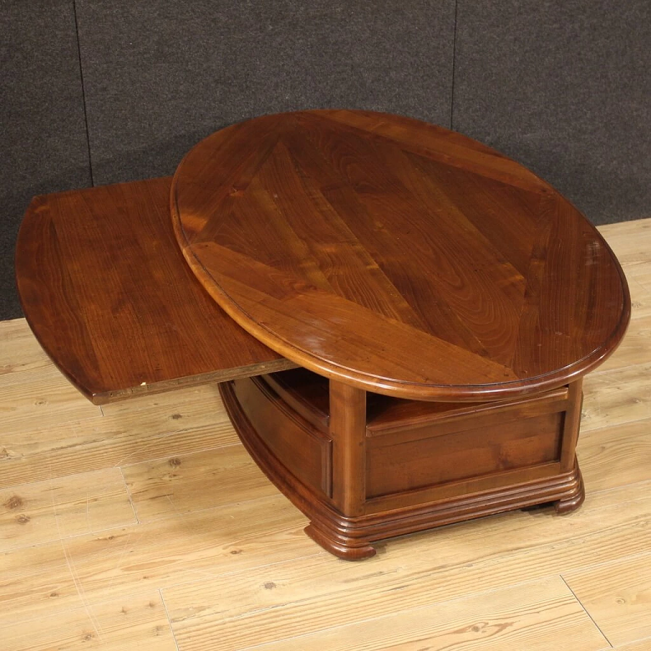 Coffee table in cherry wood and fruit wood, 80s 1273443