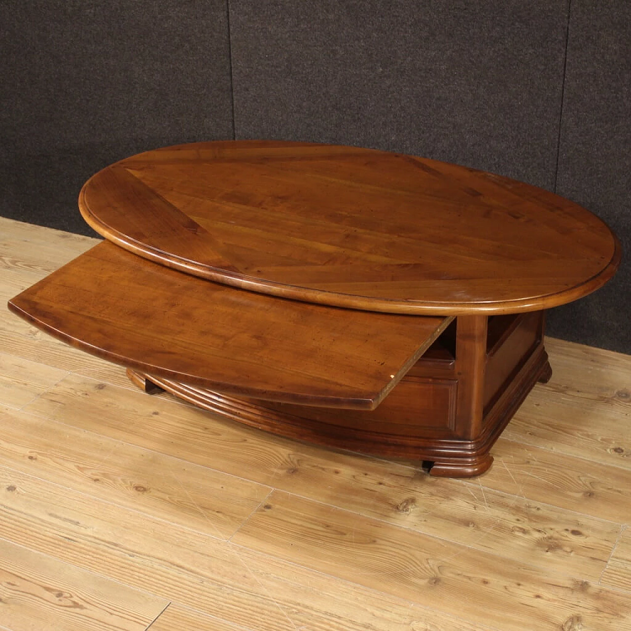 Coffee table in cherry wood and fruit wood, 80s 1273444