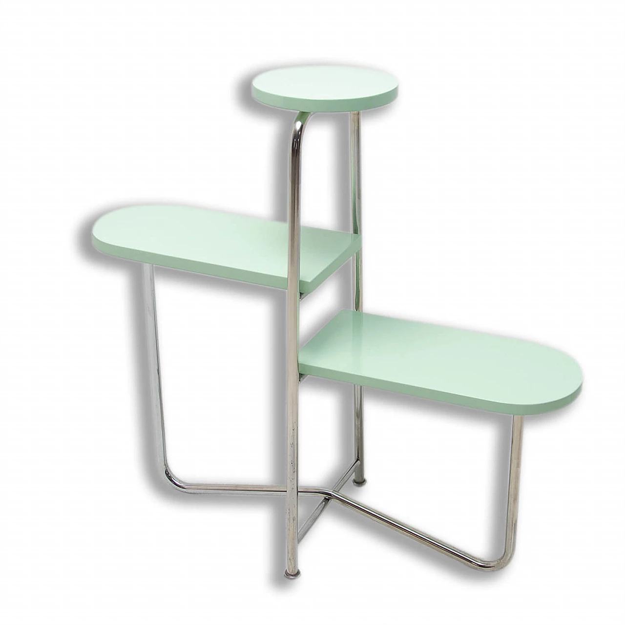 Tavolino portapiante Bauhaus cromato, anni '30 1273461