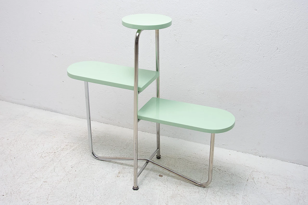 Tavolino portapiante Bauhaus cromato, anni '30 1273462