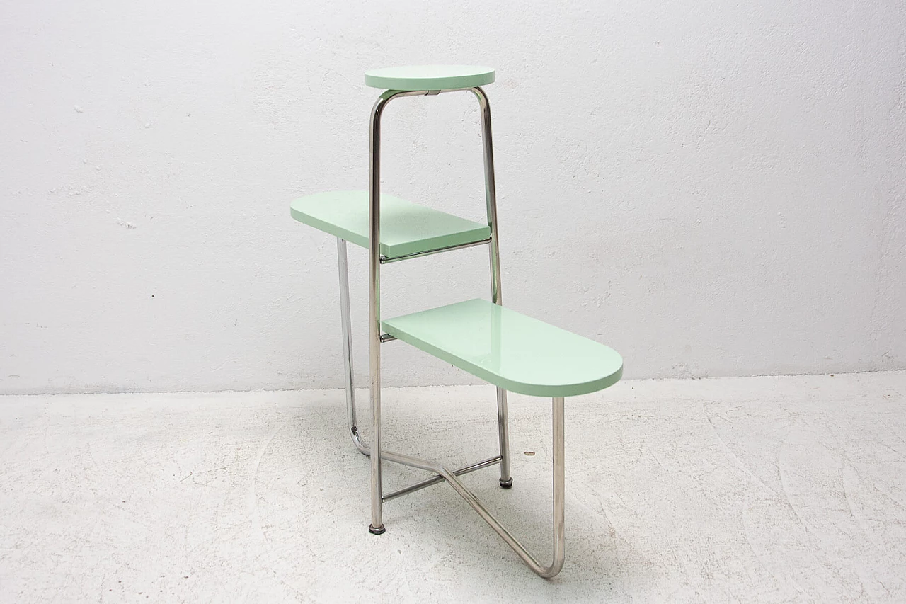 Tavolino portapiante Bauhaus cromato, anni '30 1273464