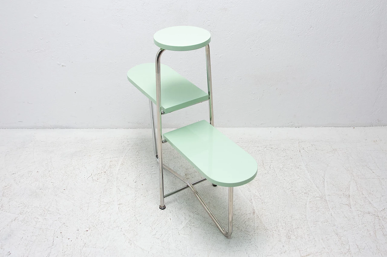 Tavolino portapiante Bauhaus cromato, anni '30 1273465