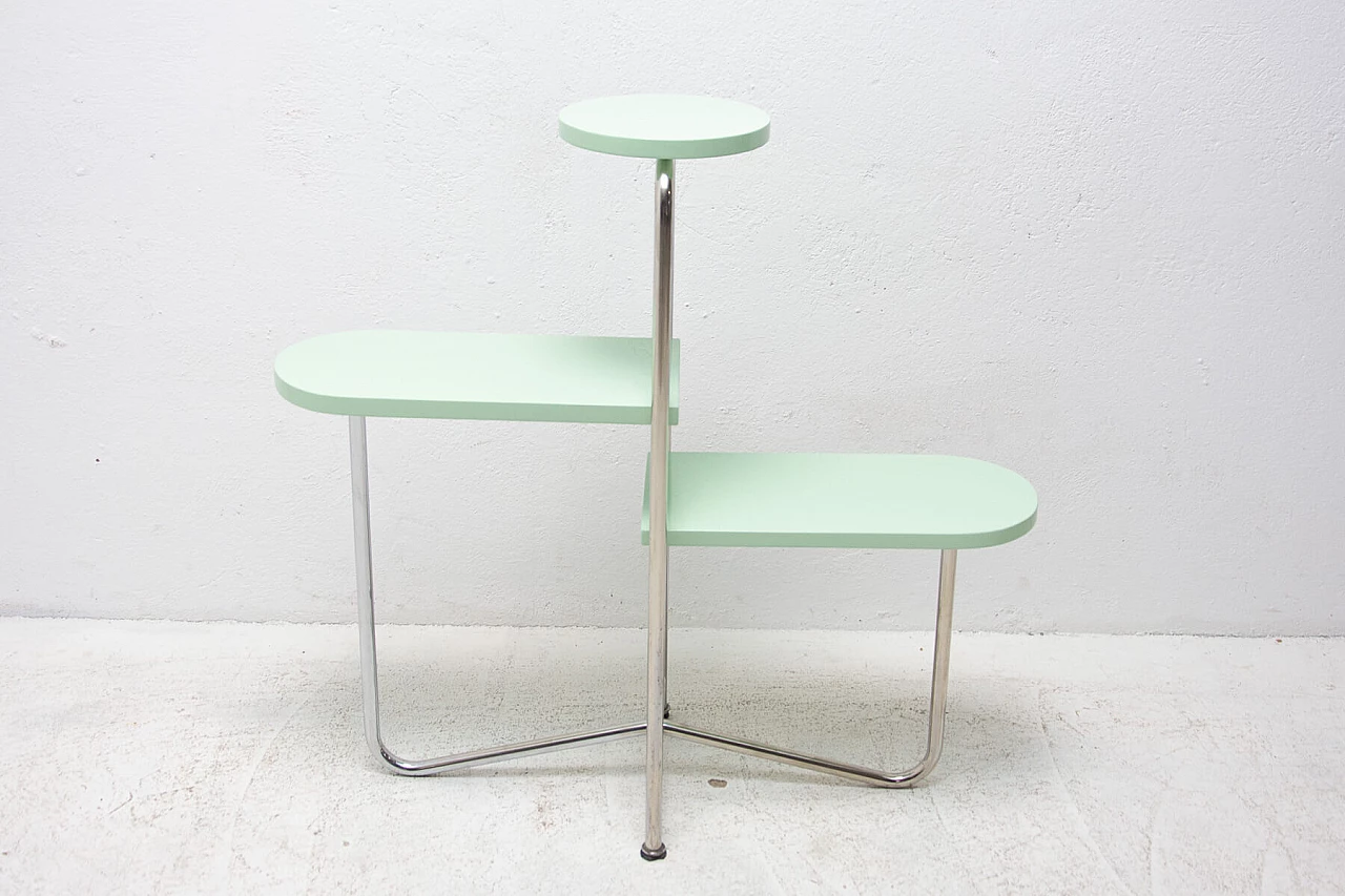 Tavolino portapiante Bauhaus cromato, anni '30 1273475