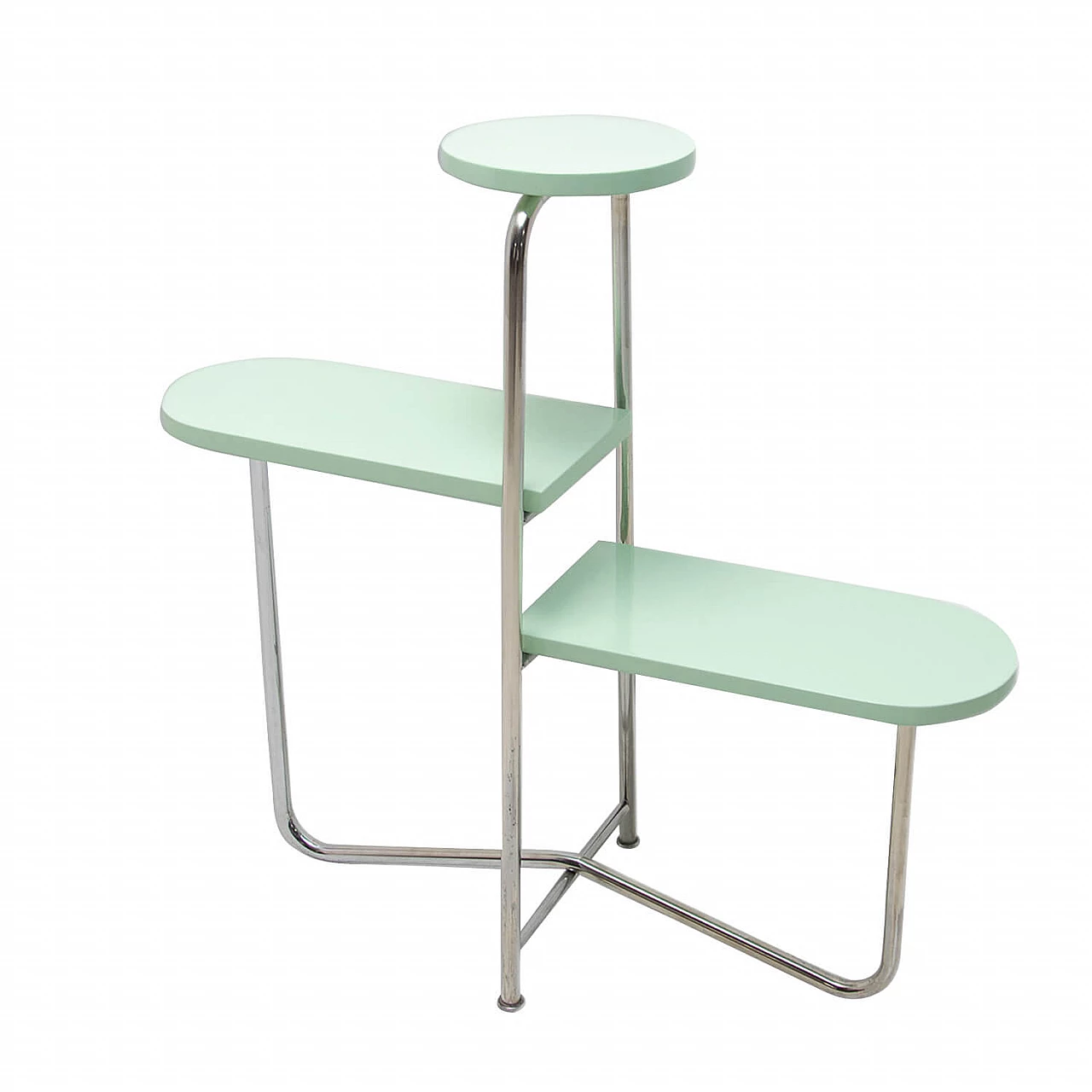 Tavolino portapiante Bauhaus cromato, anni '30 1273664