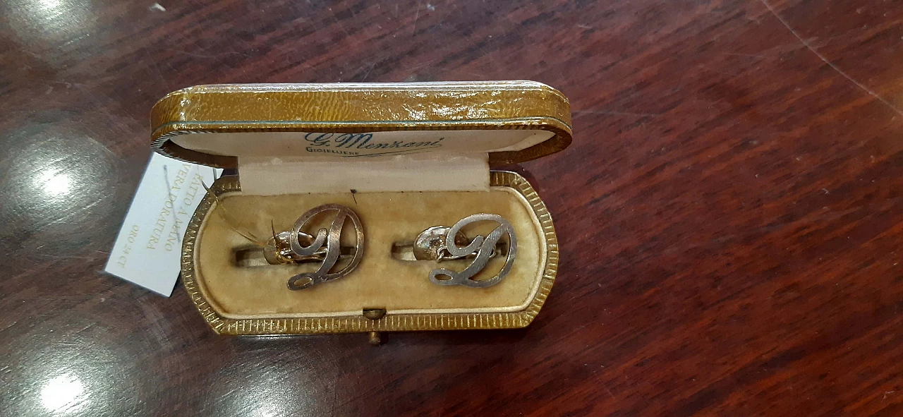 Handcrafted cufflinks in rhodium-plated silver 1273891