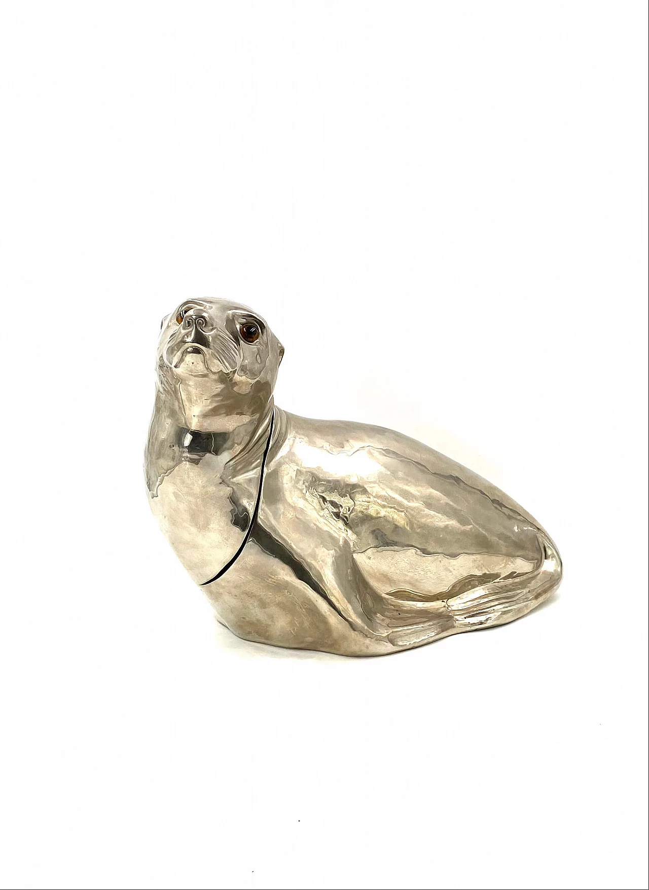 Centrotavola portaghiaccio a forma di foca di Franco Lapini, anni '70 1273953