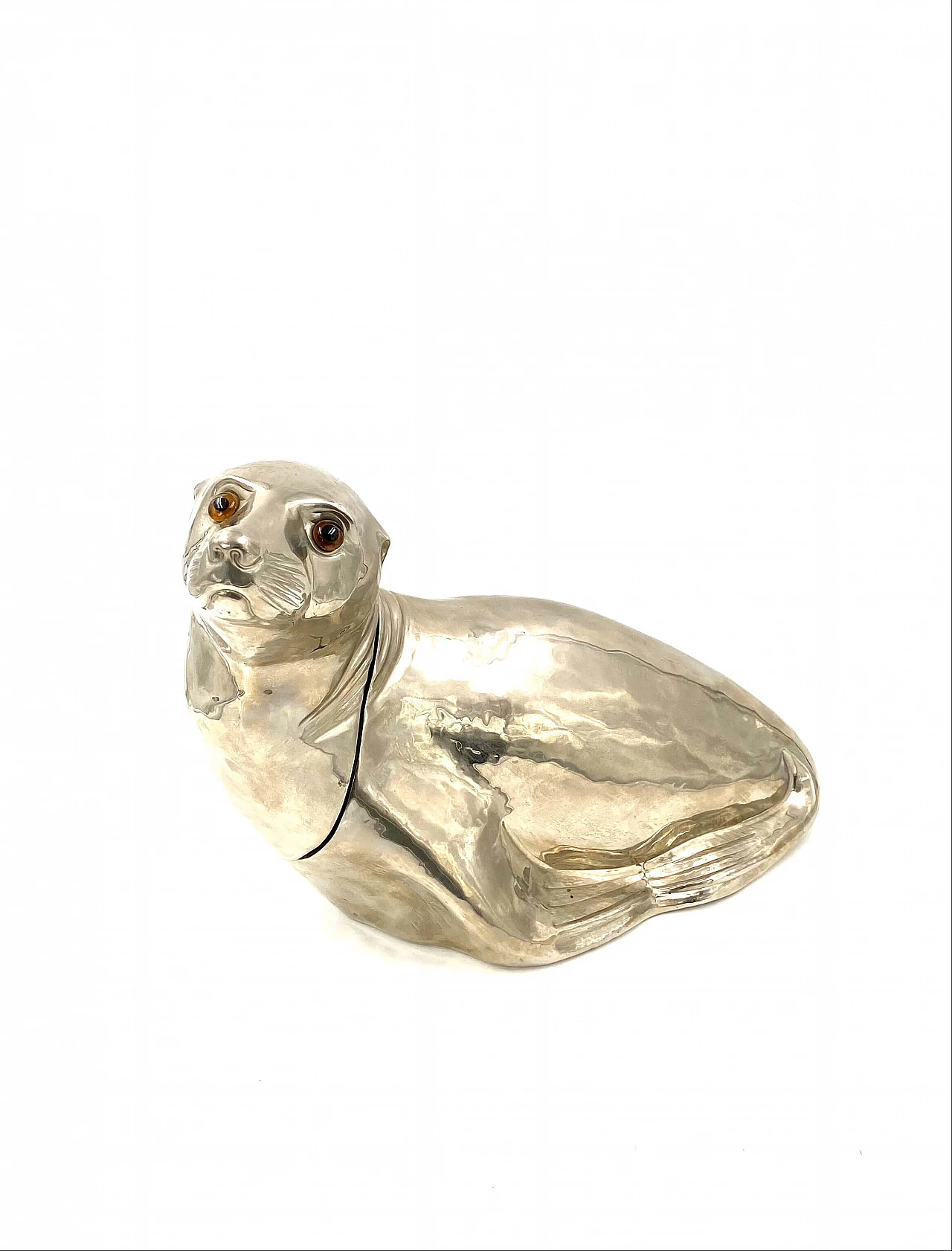 Centrotavola portaghiaccio a forma di foca di Franco Lapini, anni '70 1273954