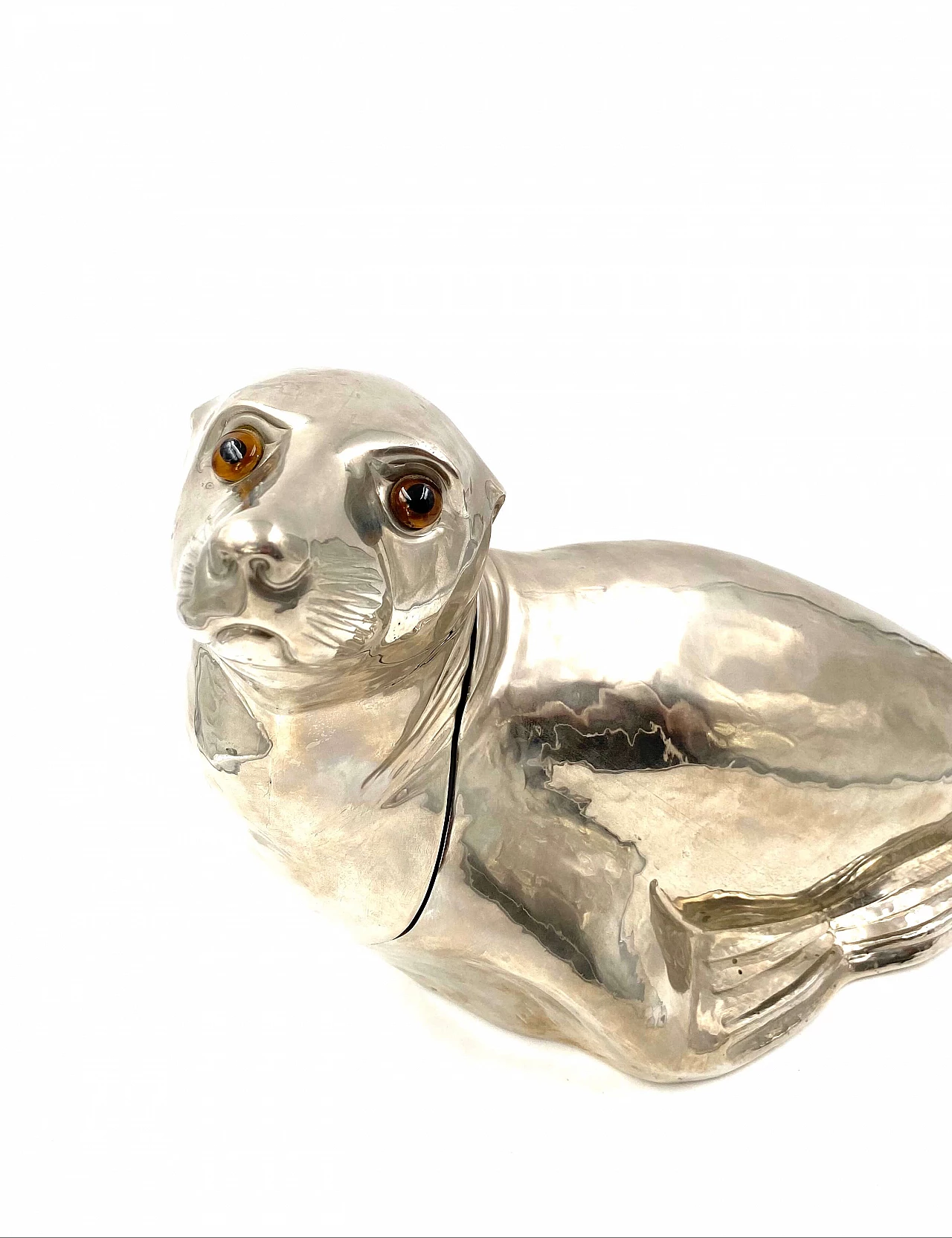 Centrotavola portaghiaccio a forma di foca di Franco Lapini, anni '70 1273962