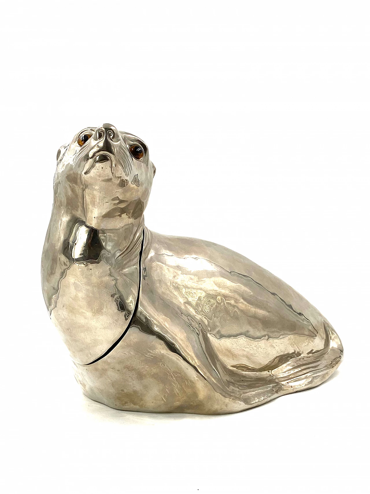 Seal-shaped ice bucket centrepiece by Franco Lapini, 70s 1273967